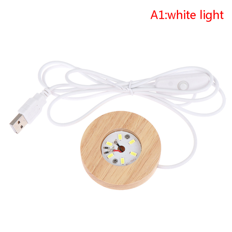 New specials LED Light Dispaly Base Crystal Glass Resin Art Ornament Wooden Night Lamp Base A JUE