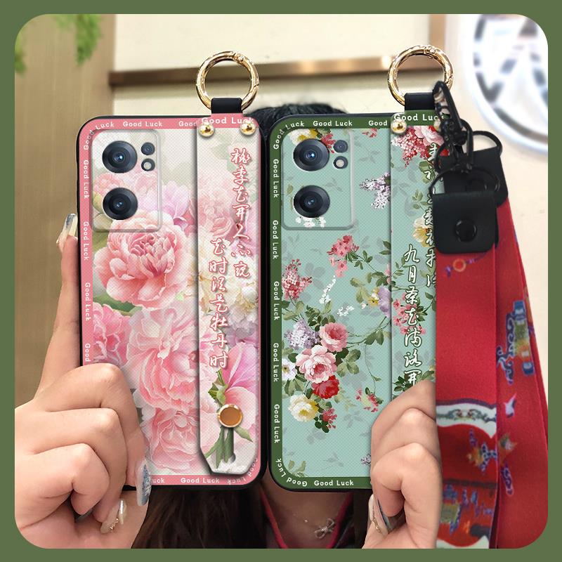 Dirt-resistant Shockproof Phone Case For OnePlus Nord CE2 5G Phone Holder Waterproof Chinese style Wrist Strap Durable