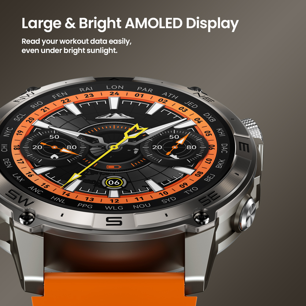 Linman New Zeblaze Stratos 2 Plus GPS Smart Watch 1.43'' AMOLED DisplaNew style y Compass Barometric Altimeter Bluetooth Phone Calls Smartwatch