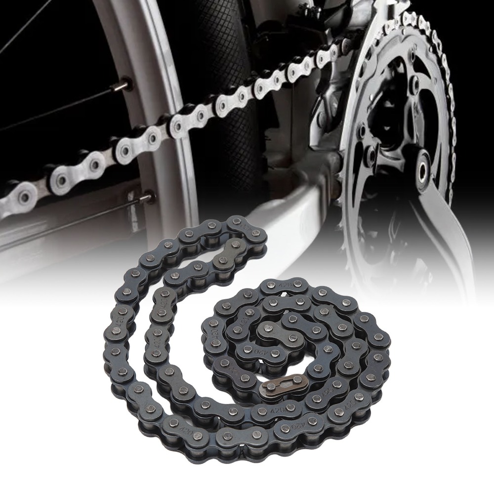 Durable 420 Size Electric Bike Chain 106 Links Steel Cycling Chain Heavy Duty High Strength Electric Bike Chain Replacement Electric Bike Upgrade