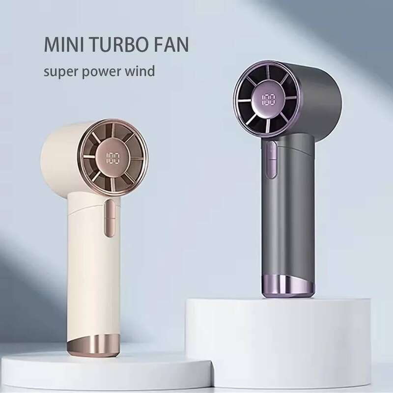 Portable Handheld 100 Speeds Adjustable Turbo 10000MAH Battery Fans LED Display Rechargeable Ice Cooling Personal Fan 2025
