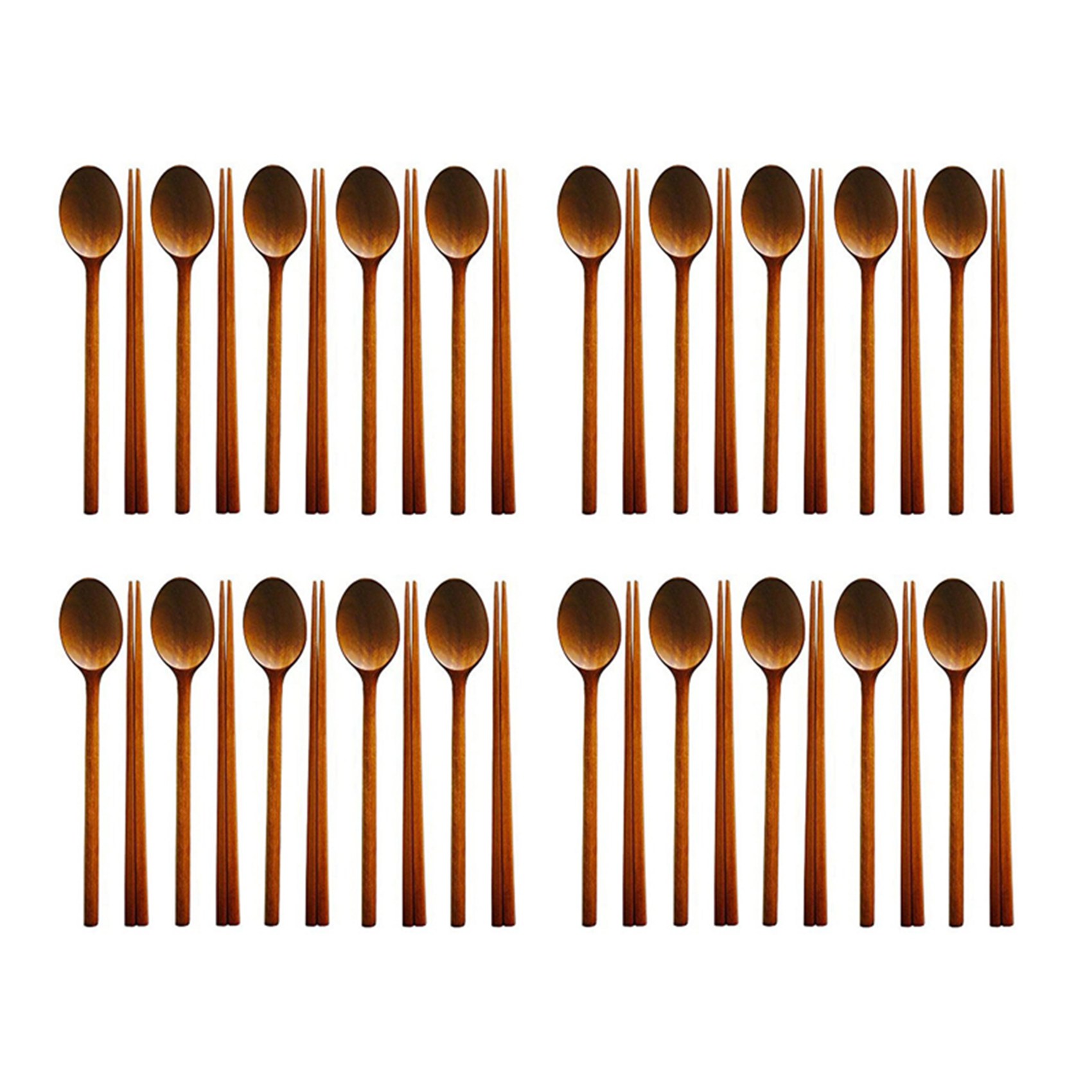 Handmade Jujube Tree Wooden Korean Dinnerware Combinations Utensil,25 Set of Spoons and Chopsticks