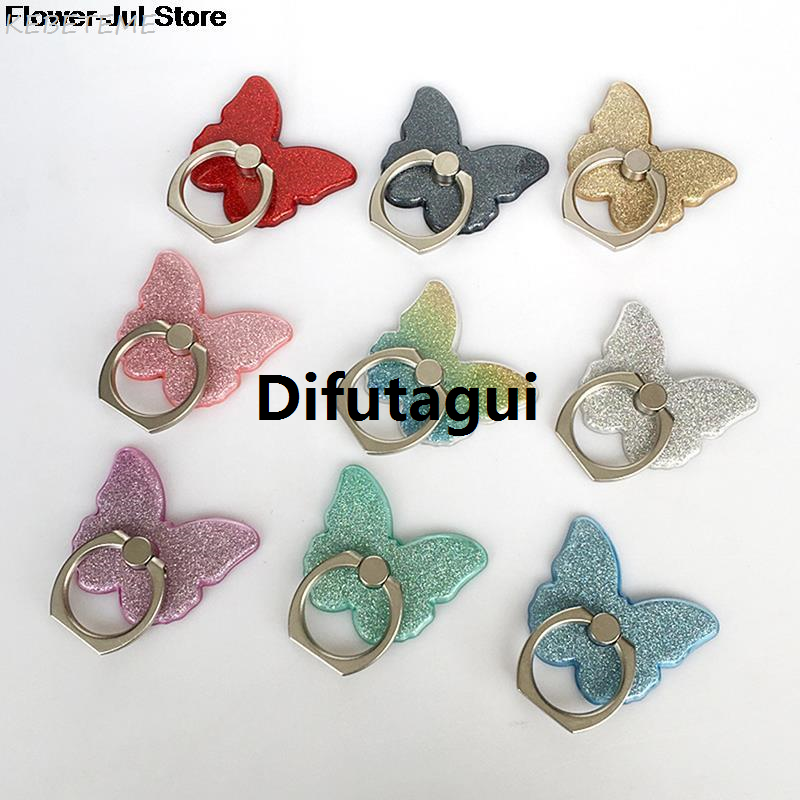 Difutagui 1 Pc Phone Ring Stand Holder Butterfly Bling Luxury Glitter Universal 360 Degree Holder