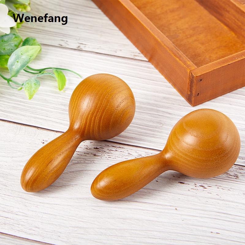 Wenefang Wooden Massager Essential Oil Massage Stick Body Spa Meridian Tapping Massage Hammer Therapy Relaxation Round Ball Massager