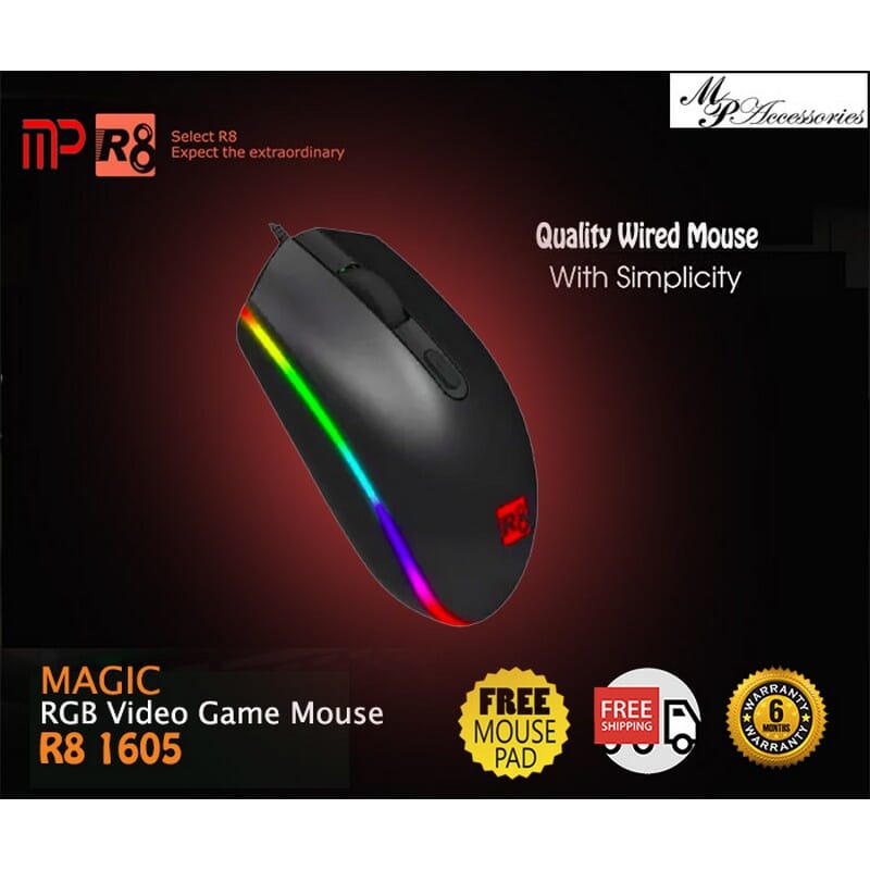 R8 1605 Magic RGB Wired Gaming Mouse