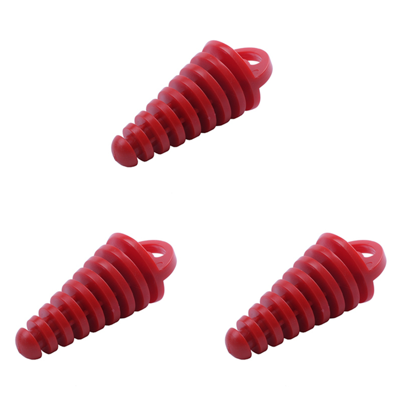 NAMUNY 3X Muffler Pipe Exhaust Wash Plug for Motorcycle Dirt Bike ATV Quad 2 4 Stroke, Red