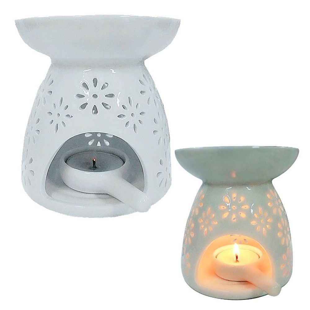 Sleep Aid Tealight Candle Tray Daisy Design Incense Burners Wax Melt Warmer Essential Oil Burner Ceramic Aroma Burner