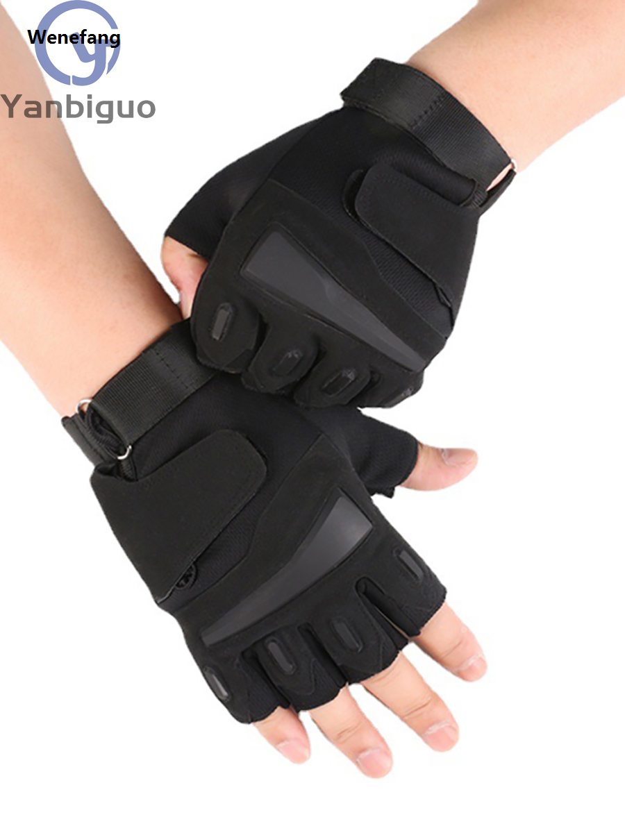 Wenefang Tactical Fingerless Gloves(1Pair ) Breathable, Non-Slip, Suitable for Motorcycle Cycling Climbing Hiking Hunting Gloves