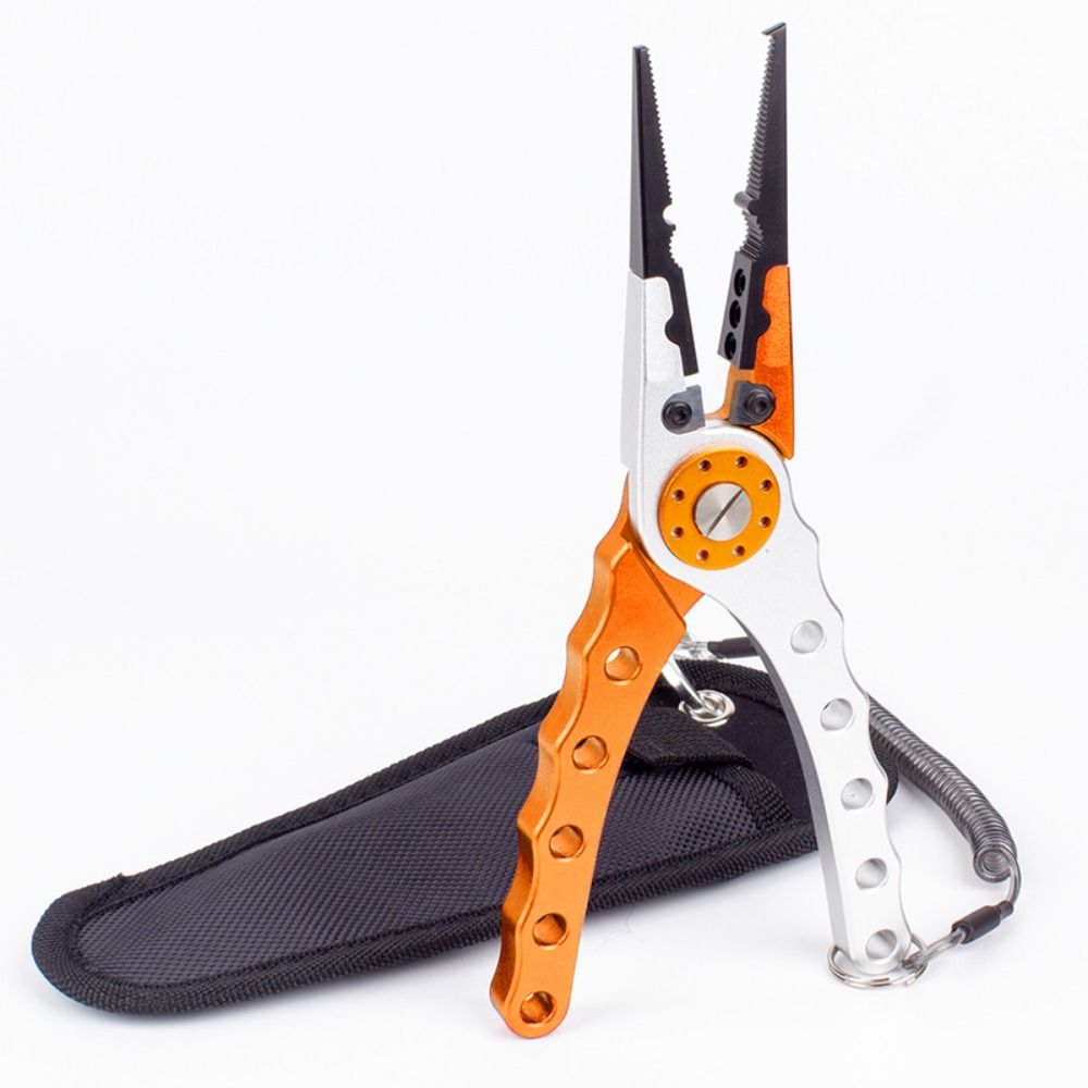 Luya Pliers Aluminum Alloy Fishing Pliers Anti Slip Lightweight Hook Remover Pliers Multifunction Corrosion Resistant Line Cutting Pliers Night Fishing