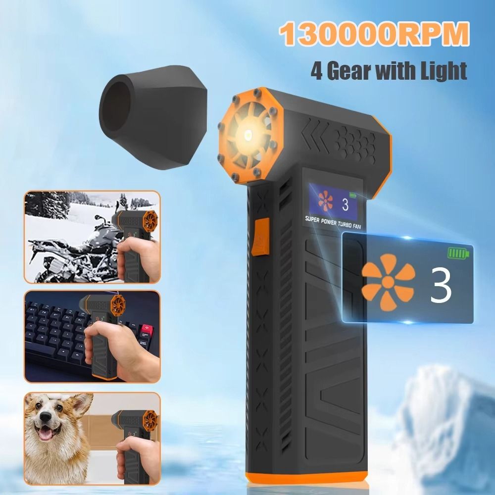 Hand Held Wind Speed 52m/s 160000RPM Turbofan Dust Removal Powerful High Power Jet Fan Dust Blower Snow Whiz LED Turbo Blower Car Cleaning
