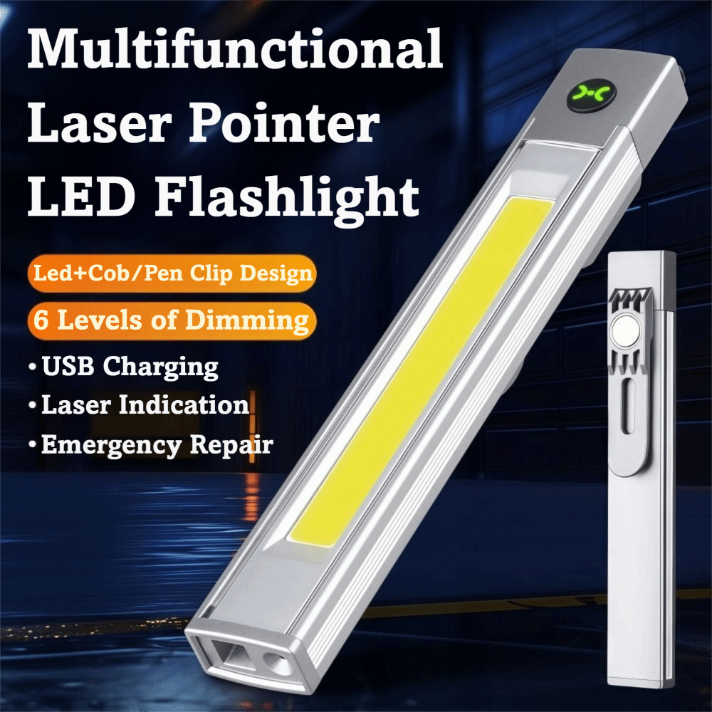 New 6Mode LED Torch Light Super Bright Magnetic Pocket Work Light Waterproof White Red Light Flashlight Outdoor Camping Work Lighting