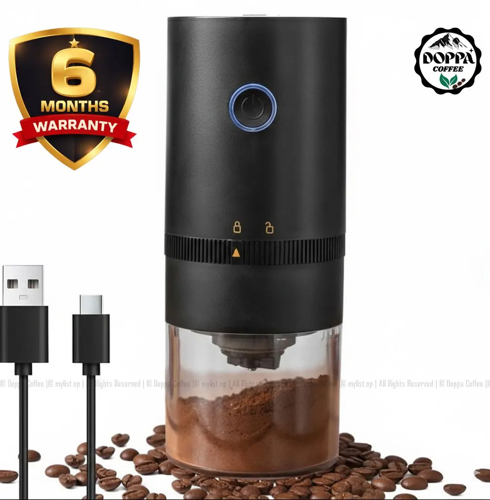 Electric Coffee Grinder Rechargeable & Portable | Adjustable grind Size | French , Drip , Moka , Espresso Size Coffee Grinder Electric By DOPPA Coffee® - image 1