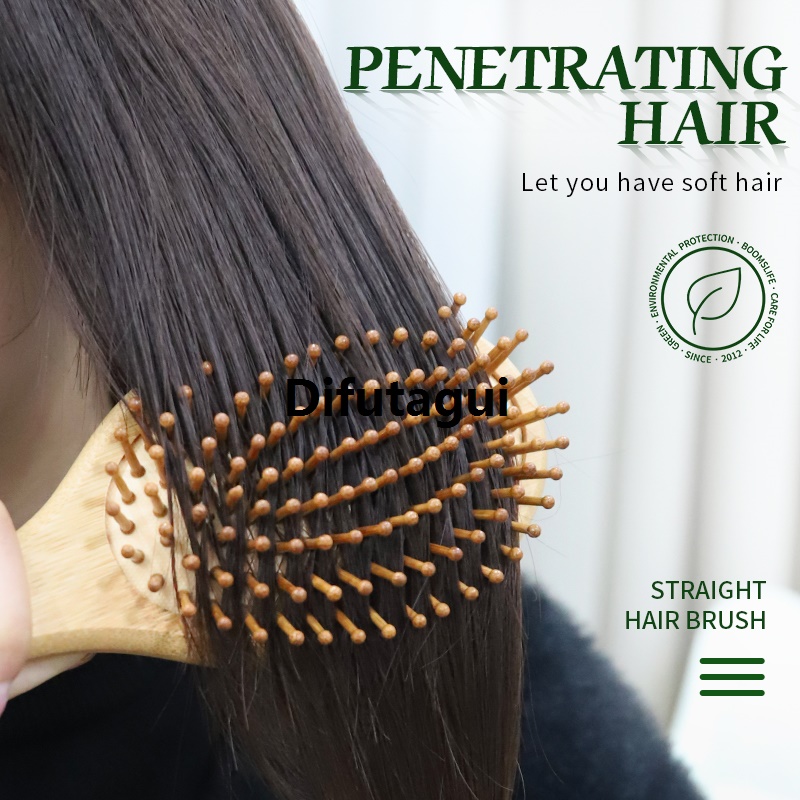 Difutagui Comb Massage, Smooth Wide Tooth Brush, Comb Hair Styling, Women's High Quality Bamboo Hair Brush, Bamboo Comb Hair, Scalp Brush, Haircut