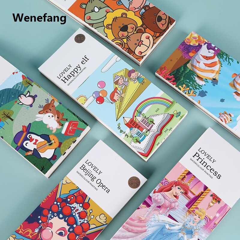 Wenefang Children's Watercolor Graffiti Painting Book Creative Chinese Style Painting Baby Coloring Painting Book Portable Picture Book
