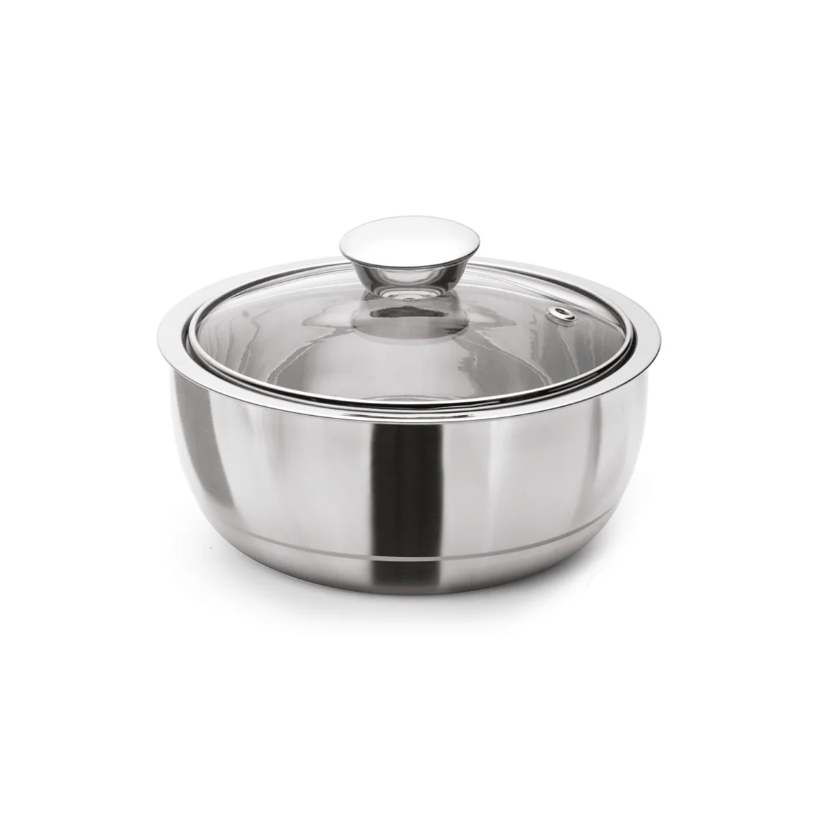 Signoraware Fresh Stainless Steel Casserole (500ml) Code-3237 | Premium Serving Pot with Toughened Glass Lid | Airtight & Heat-Retaining Hot Pot | Modern Tableware