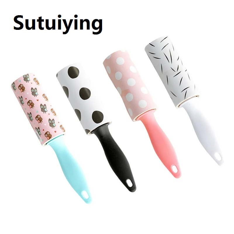 Sutuiying transparent bag Clothes Coat Sticky Lint Roller Dog Pet Hair Remover Mini Portable Cleaning Device Dropship