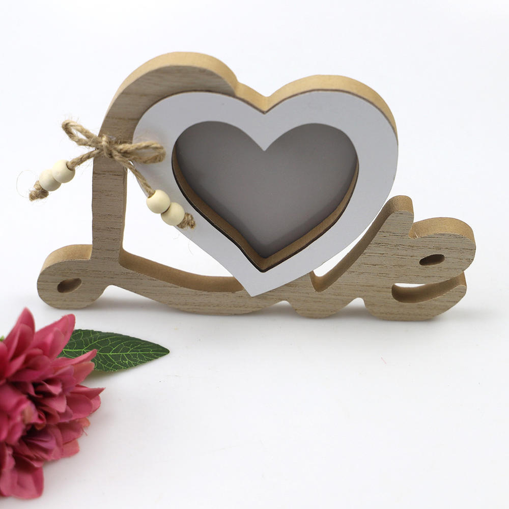 Vylon Heart-shaped Picture Frame For Events Anniversary Party Supplies Ceremony Party Supplies Wooden Heart Shape Wedding Decor Reception Decorations For Weddings