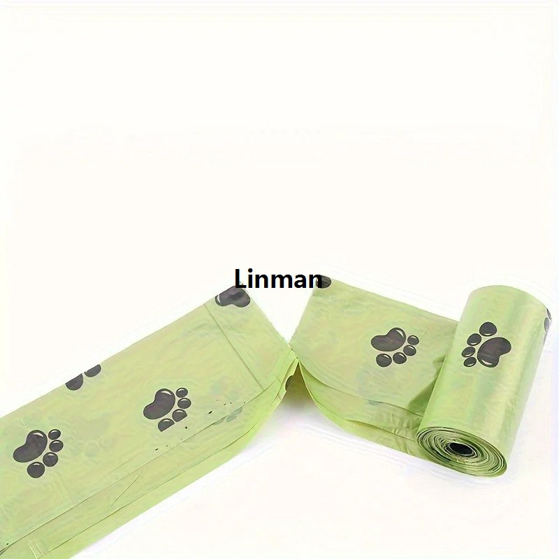 Linman 5 rolls Pet Waste Bags, Leak-Proof Poop Bags For Dog Thick Pick-Special Up Bags With Paw Print Design, Portable Dog Waste Bags For Walks