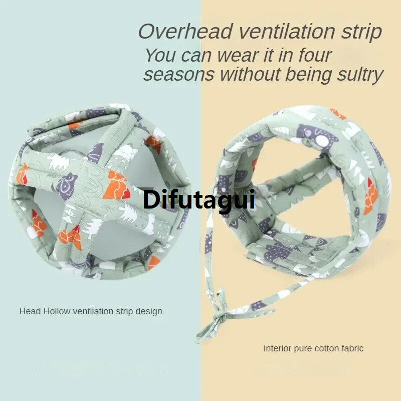 Difutagui Mini Born 1 PCS Baby Safety Helmet Head Protection Hat ToddNew Portable ler Walk Crash Cap Adjustable Protective Headgear
