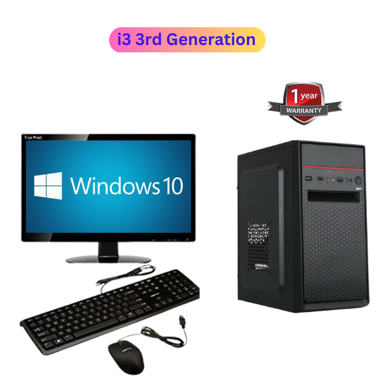 Assemble Desktop PC i3 3rd Generation 8GB RAM 256 GB SSD 18.5 Monitor Keyboard & Mouse