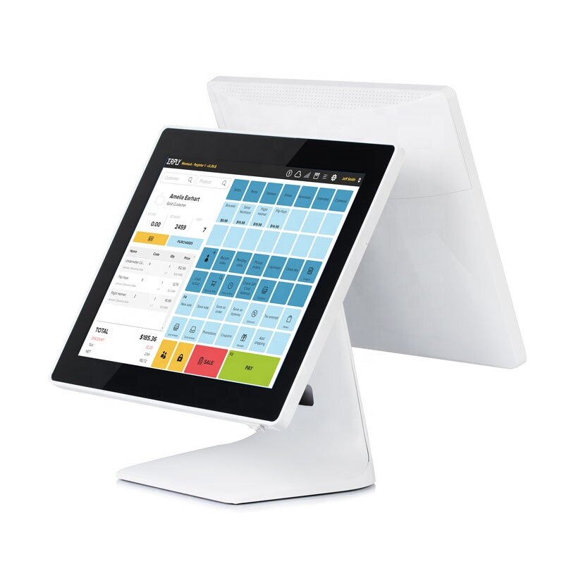 HBAPOS HBA-ML200T POS Billing Device (15" Main Touch Screen & 15" Customer Display | Intel Core i3 | 4GB RAM | 256GB SSD)