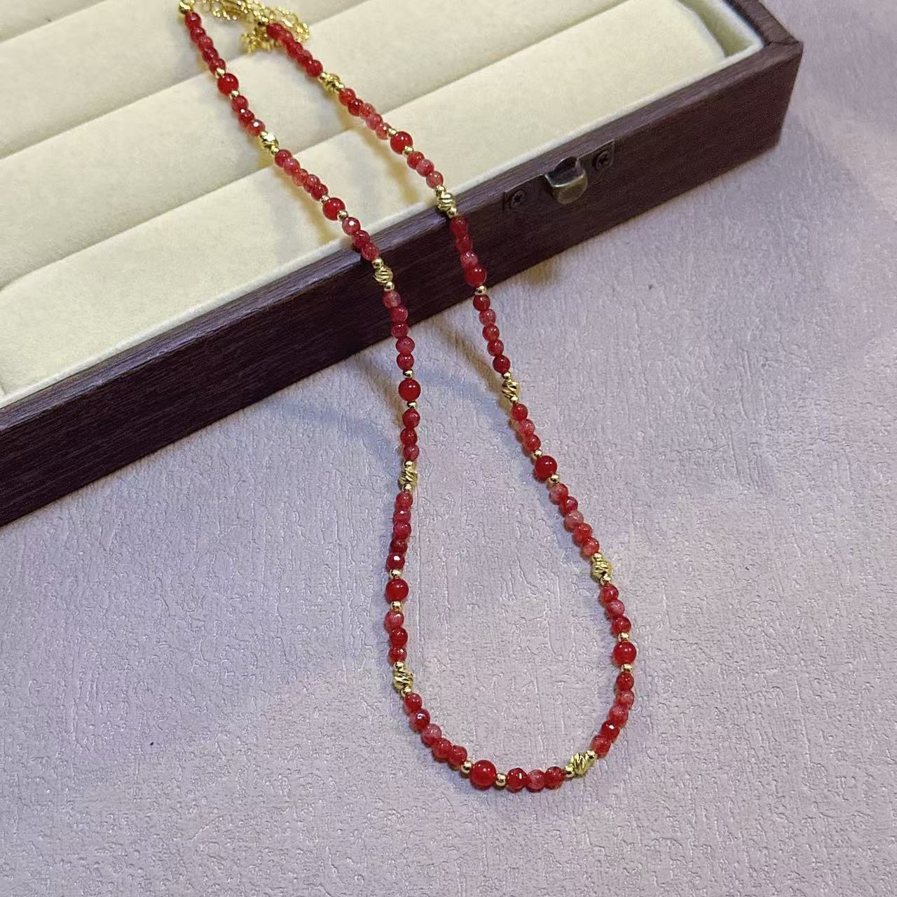 【Mega Sale】Original Year New Chinese Style National Style Natural Beaded Accessories Women's 2024 New High-end Clavicle Chain