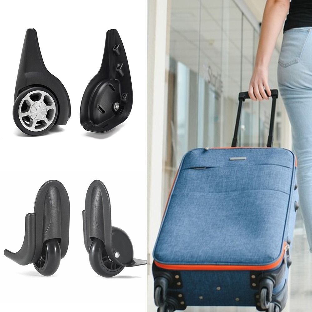 1 Pair Fashion Black Luggage Directional Wheel Fixed Caster Replacement Trolley Bag Directional Wheel Plastic Durable Suitcase Pulley Luggage Accessories