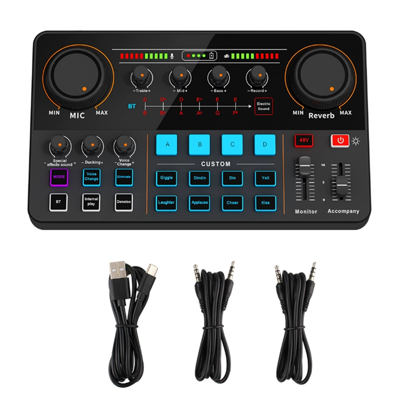 H500 Sound Card Live Broadcast 12 Electronic Tone Sound Card