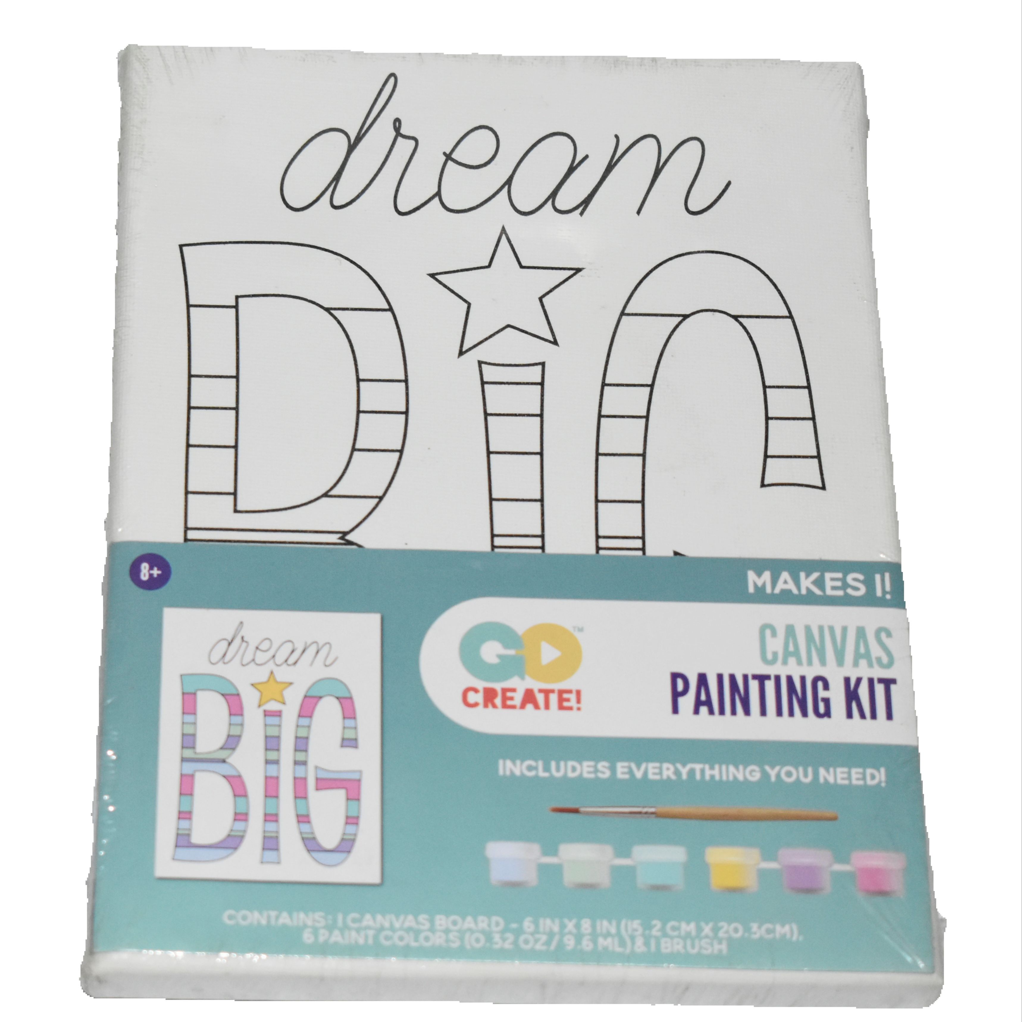 Pre-Screened Canvas Painting Kit With Color Brush Palette Complete Set