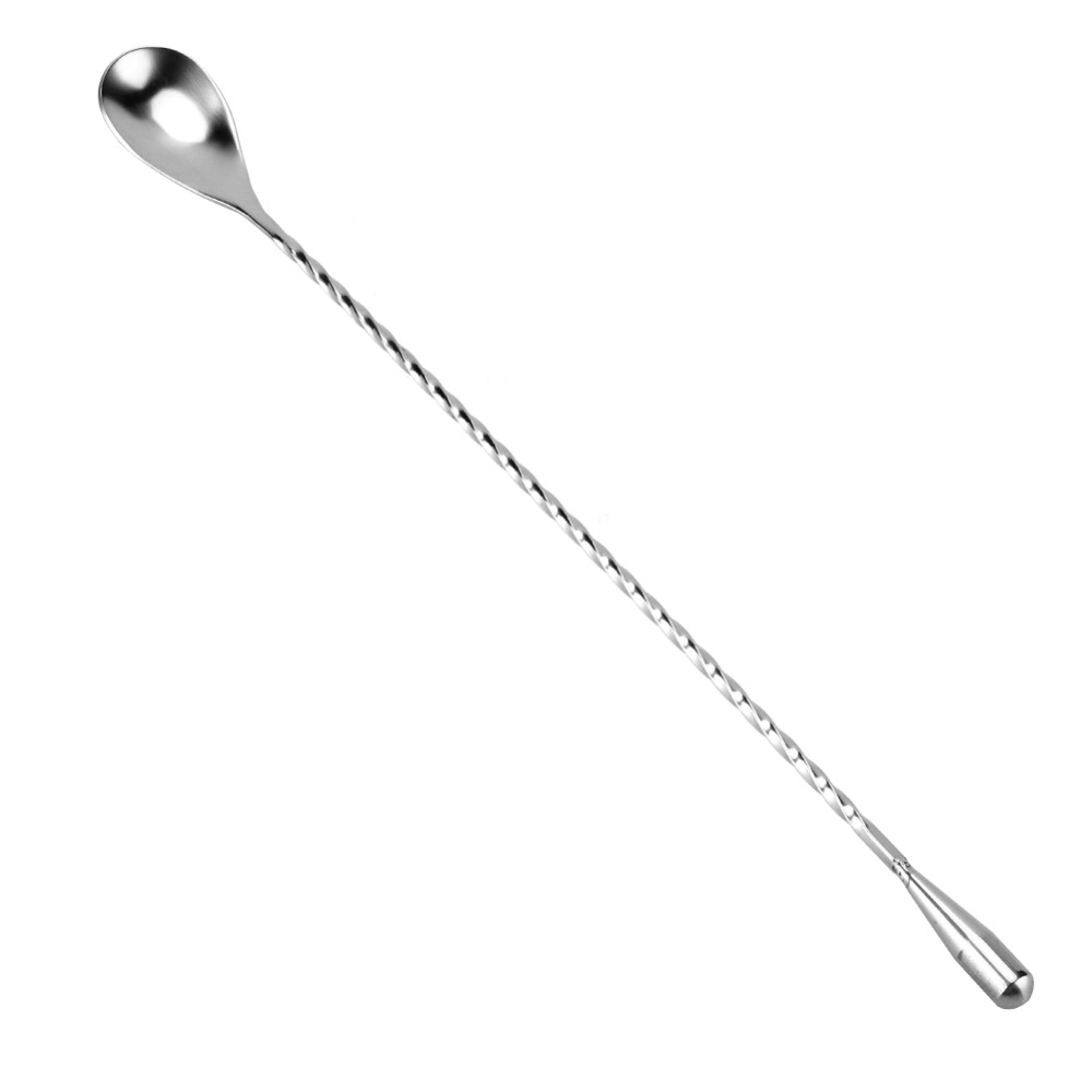Professional Stainless Steel Bar Spoon Long Handle Spiral Pattern Cocktail Mixing Spoon Stirring Spoon Bartenders
