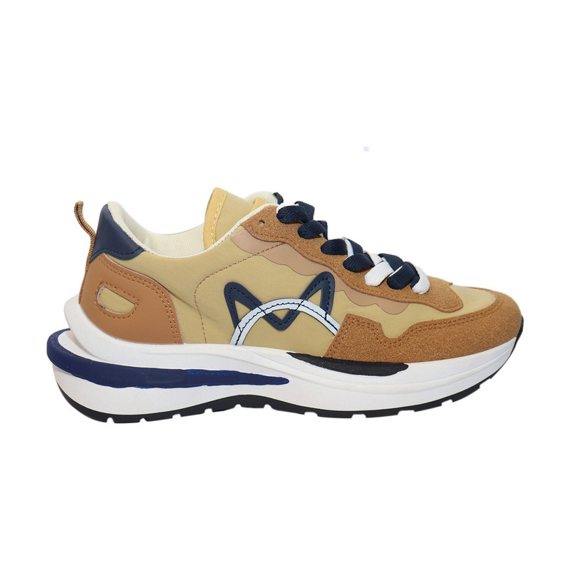 FLORENCE Brown And Black Rubber Sole Fancy Sneakers For Women