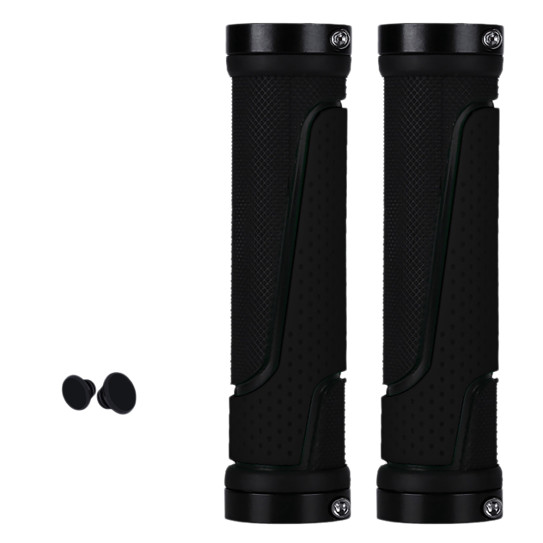 Mountain Bike Grips Non-Slip Shock-Proof Rubber Fixed Gear Bicycle Handlebar Grip Cycling Parts Black
