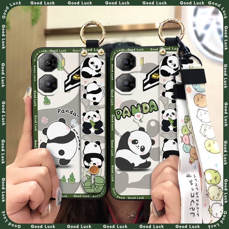 Cute Silicone Phone Case For ZTE Nubia Neo3 5G Ring Soft case Durable Shockproof Kickstand Cartoon Anti-knock Panda