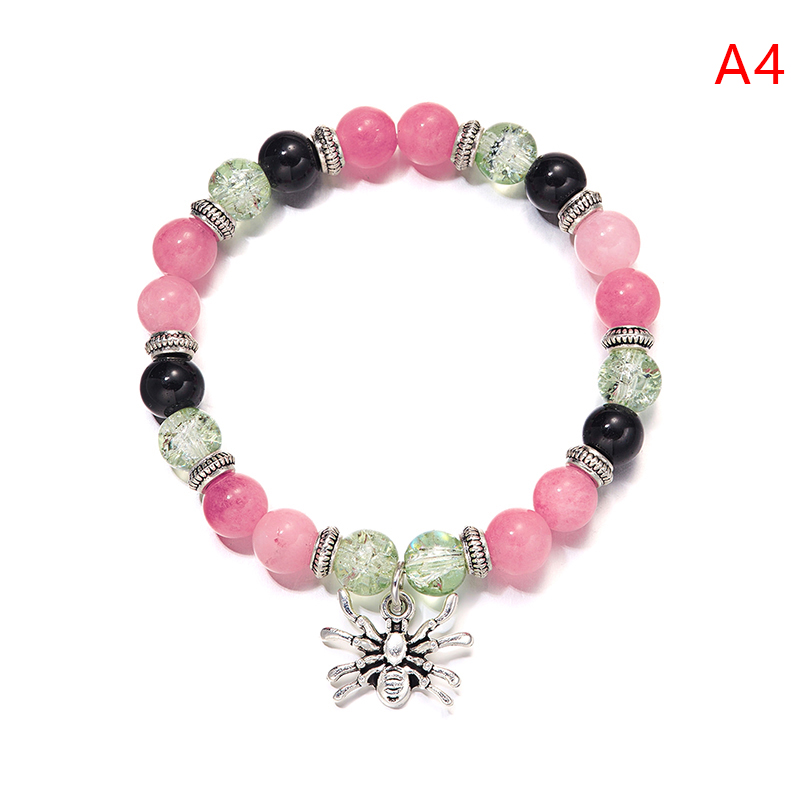 【Pocket king VOX 】Spider Love Beaded Couple Bracelets For Women Men Romantic Heart Magnetic Matching Bracelet Jewelry Mzea