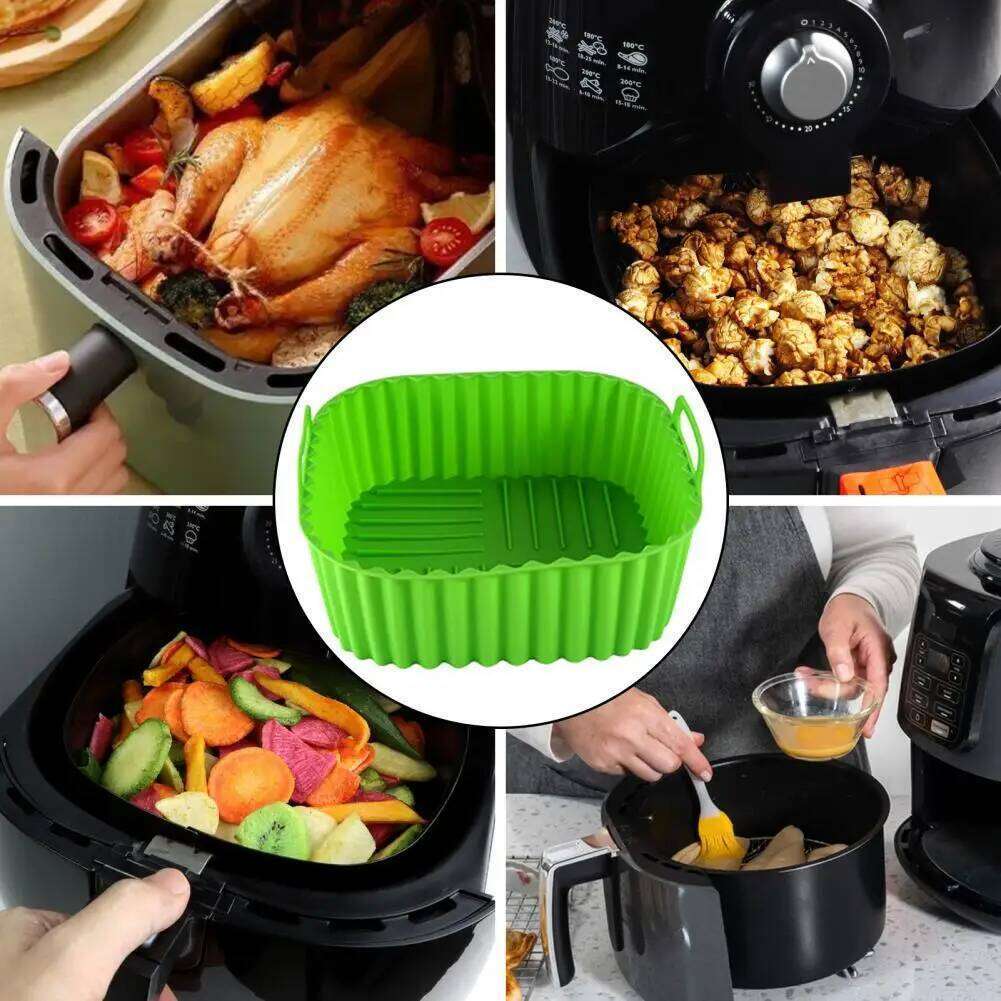 Baking Tray Reusable Silicone Air Fryer Liners Bpa-free Replacement Parchment Paper Dishwasher for Basket