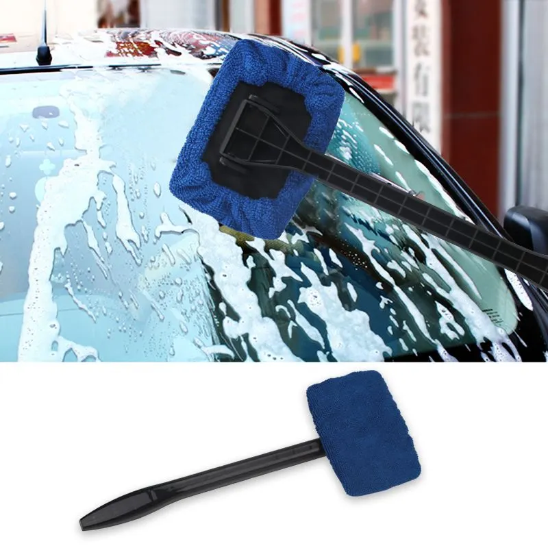 13" Car Wash Brush Microfiber Car Care Window Cleaner Long Handle Dust Washable Car Cleaning Tool ( Assorted Colour )