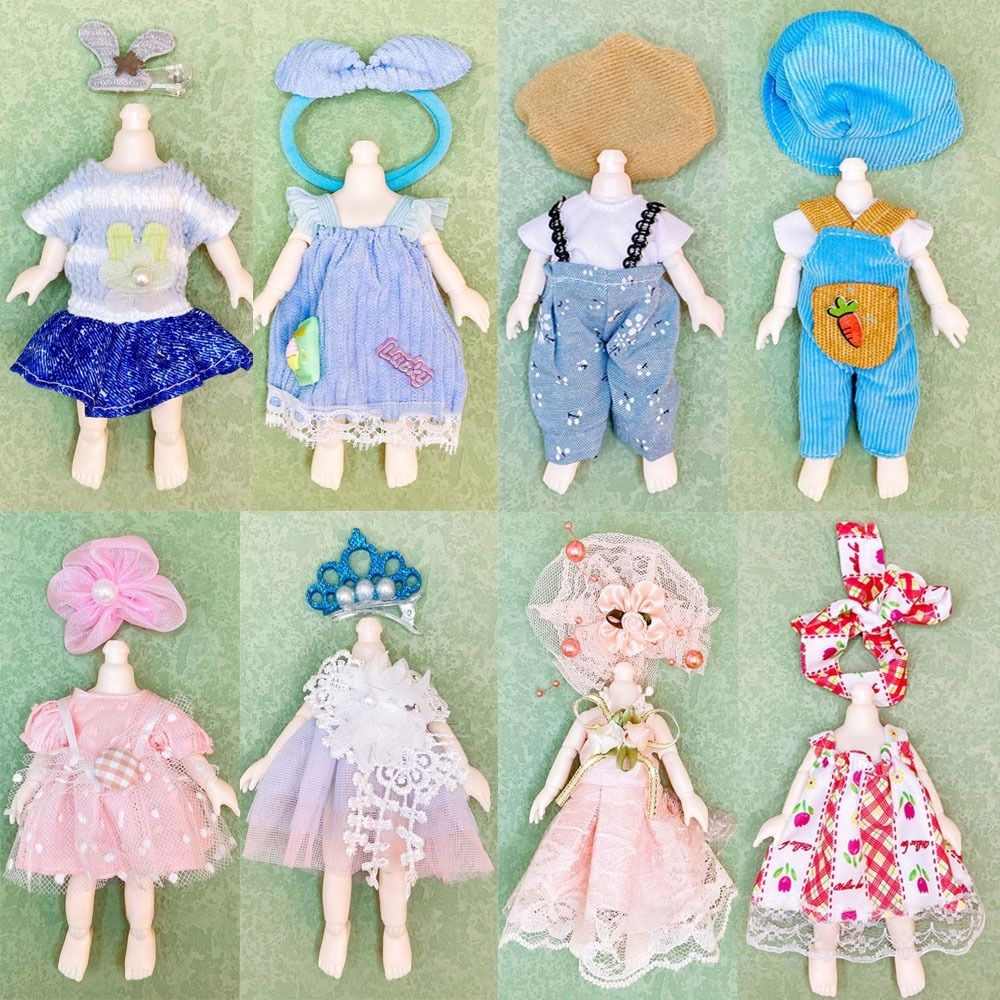 High Quality Fashion Doll Clothes 18 Styles Children DIY Girls High-end Dress Up Skirt Suit 16~17cm Doll/1/8 BJD Doll