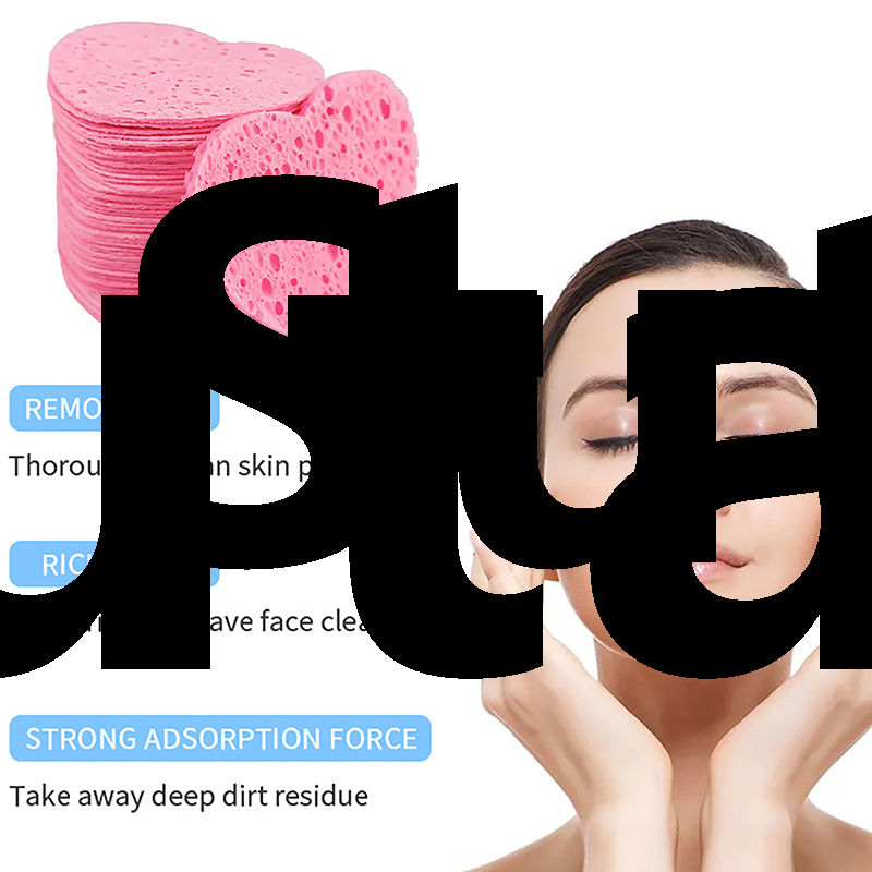 Difutagui Sutuiying 20/50Pcs Heart Natural Wood Pulp Sponge Cellulose Compress Cosmetic New 2025 Puff Facial Wash Sponge Face Care Clean Makeup Remover Tool