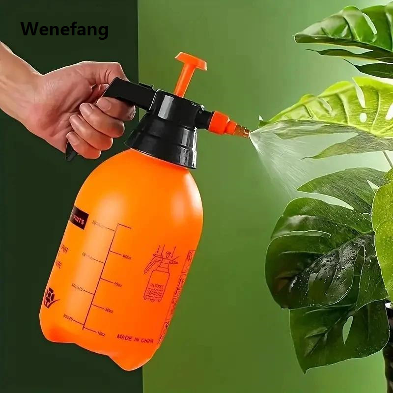 Wenefang 1 Set Hand Press Water mener, 2L Garden Watering Can with 2025 New Adjustable Nozzle, Air Pump for Plants Flowers