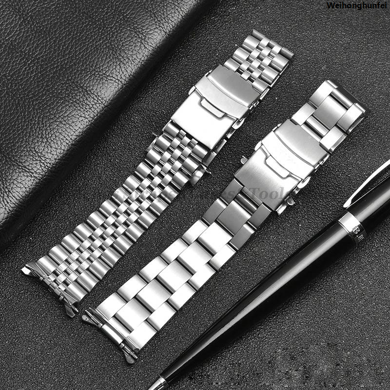 WeihonghunfeiSSD Watch Men's Band Seiko Applicable mm 22mm 18 Solid Luxury Stainless Steel Strap 19mm 20mm 21mm Strap, Jubilee Oyster Accessories Sales promotion