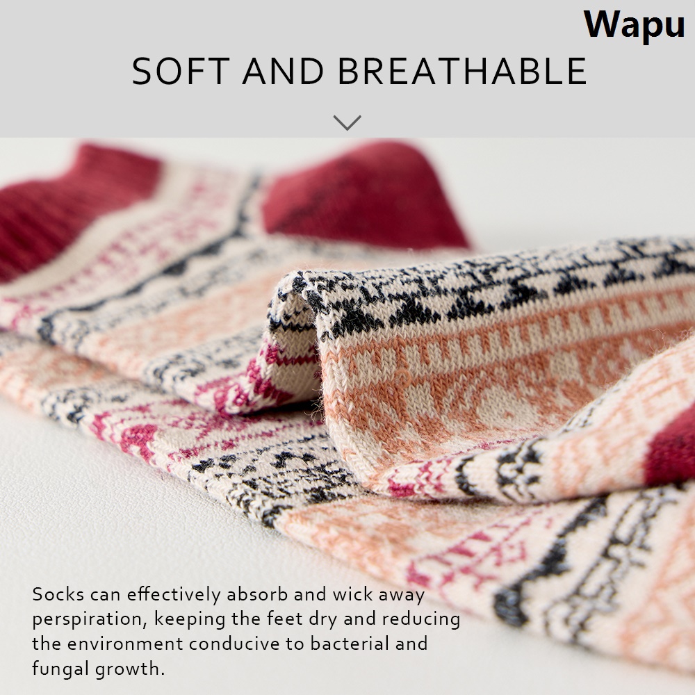 WapuNew Portable -Four Seasons Socks Couple Men's Ankle Vintage Socks High Quality 5 Pairs Men's Japanese Ethnic Trend Socks 3744