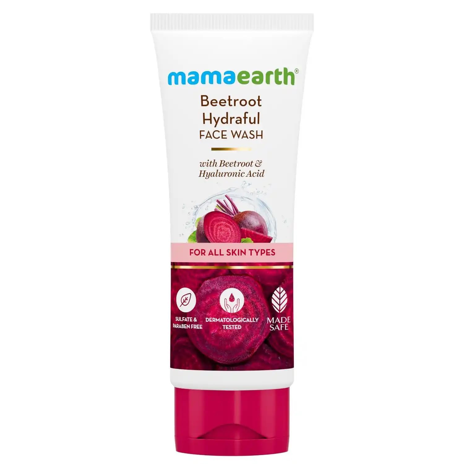 Mamaearth Beetroot HydrafulFace Wash & Hyaluronic Acid For Hydrated Pink Glow -100ml