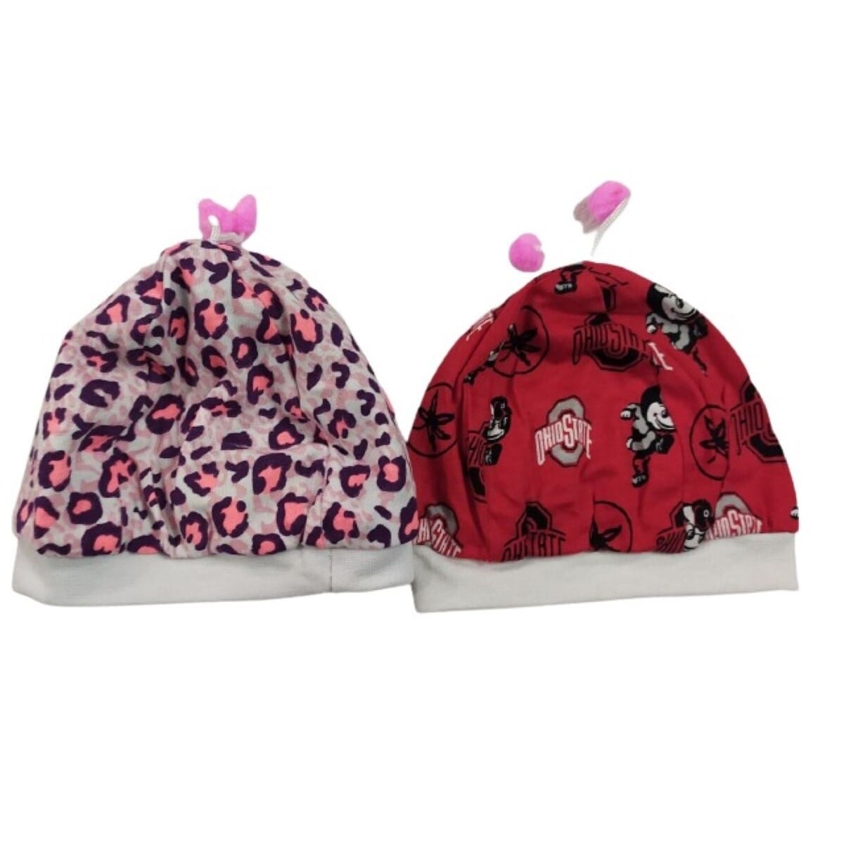 Bundle Of 2 Pairs New Born Baby Cap (0-6 Months) - Color May Vary