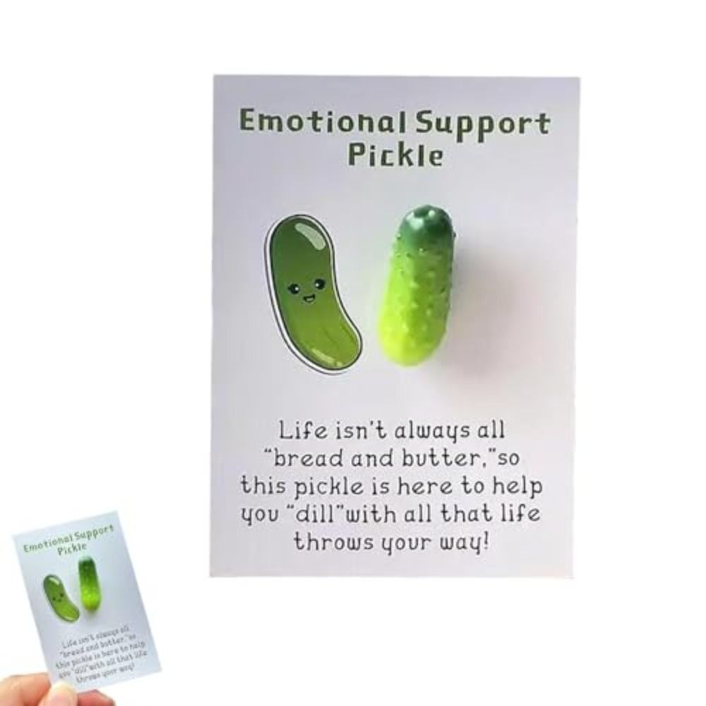 High Quality Cute Pickle Design Pocket Hug Card With Emotional Support Card Graduation Pickle Emotional Support Pickle Funny Positive Pickle