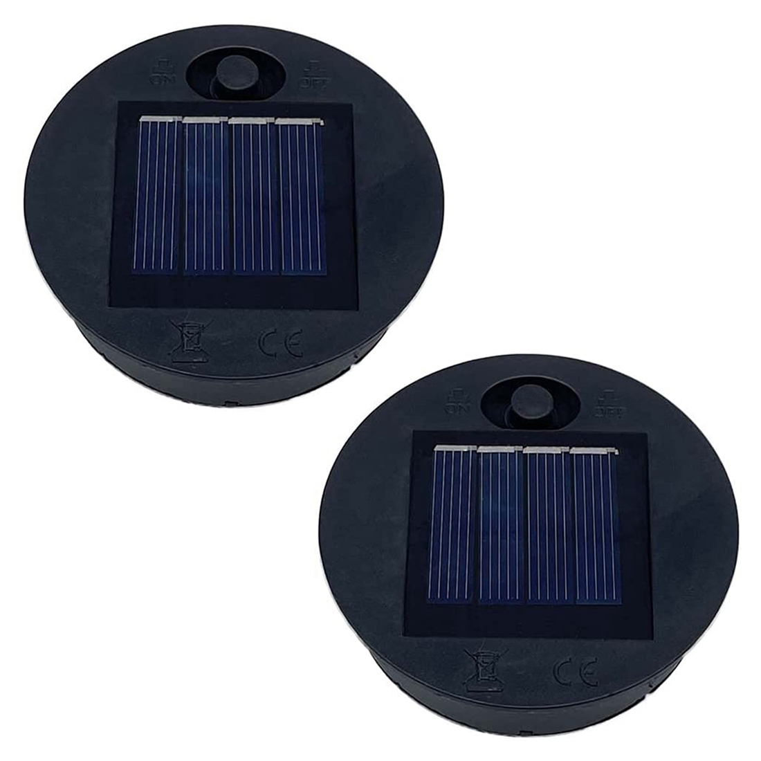 NAMUNY 2 Pack Solar Lights Replacement Top for Lanterns, Waterproof Round Solar Lanterns Replacement Accessories(2.76 Inch)