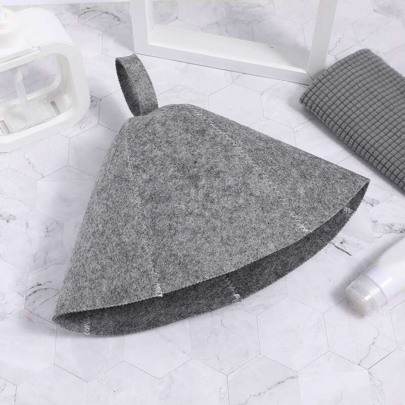 2 pcs Lightweight Steam Heat Insulation Spa Bathing Shower Hat Large Sauna Cap Felt Size