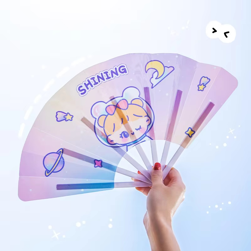 Cute Cartoon Folding Fan Portable Summer Handheld Fan Students Children Small Fans Outdoor Carry-On Hand Shaking Fan