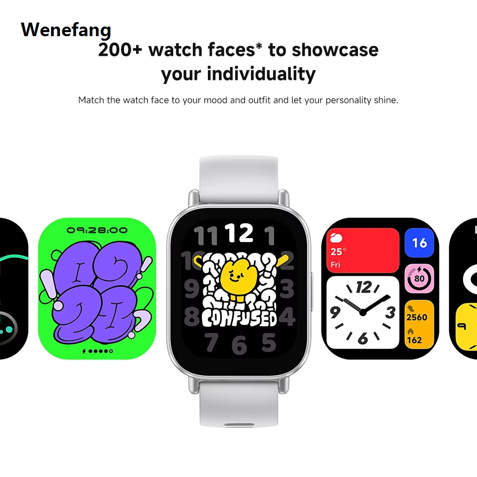 Wenefang Global Version Xiaomi Redmi Watch 5 Lite 1.96'' AMOLED display Luxury 18-Day Battery life Built-in GNSS 5ATM Bluetooth® calling