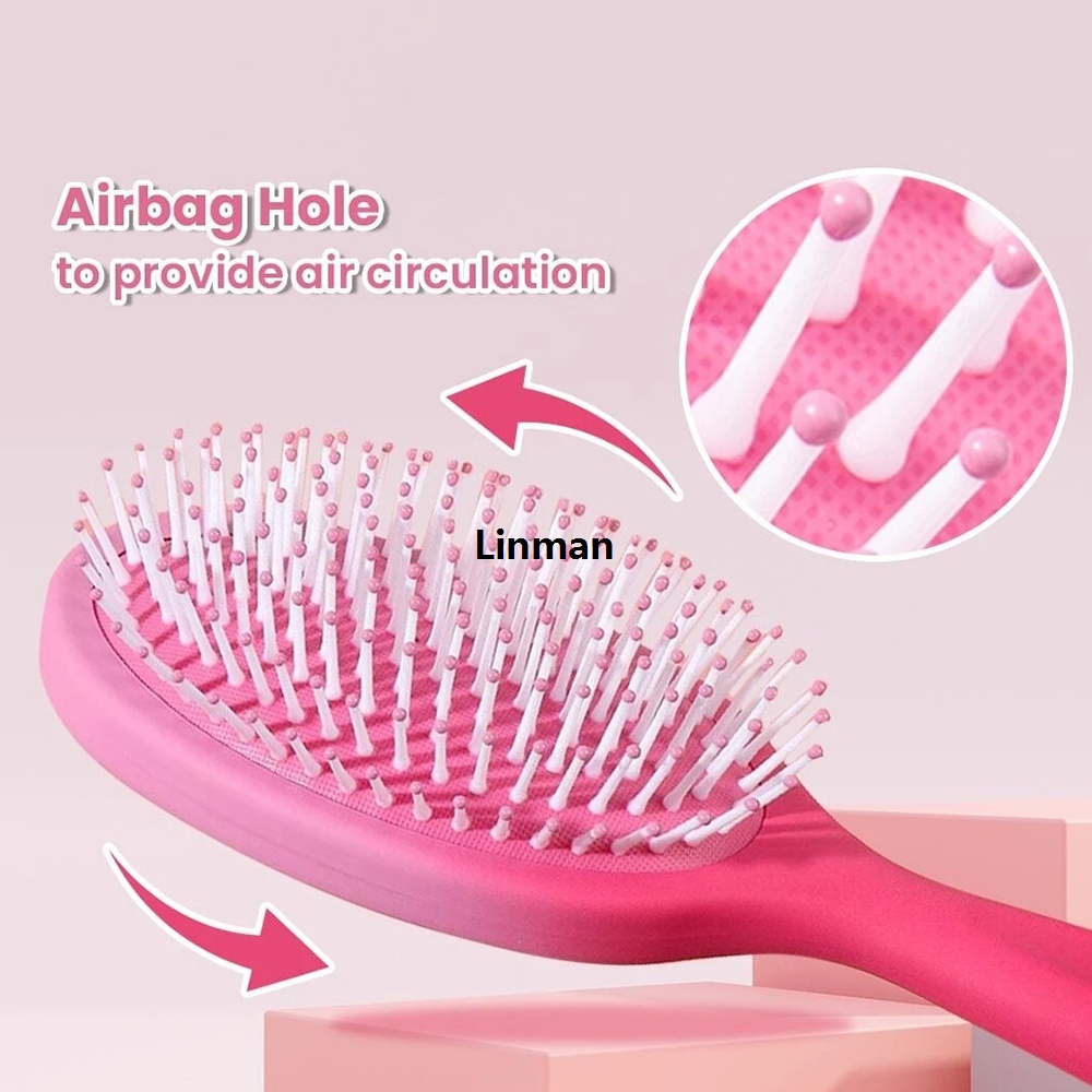 Linman Miniso Barbie Massage Comb Massage Air Bag Hair Massage Anti-HaPortable ir Loss Dark Green Hair Brush Anti-Static Air Cushion Comb Fang