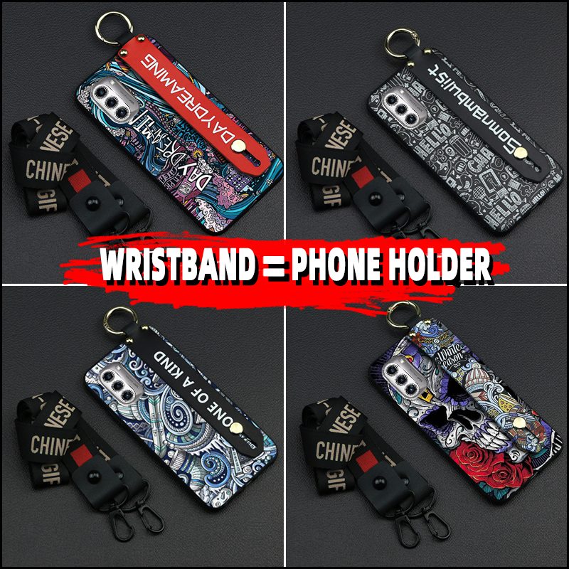 personality Phone Holder Phone Case For MOTO G52j 5G Soft case Anti-knock Wristband Anti-dust Waterproof Dirt-resistant